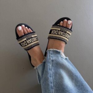 christian dior copy embroidered slipper for women | dior replica flat slippers in pakistan