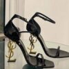 ysl logo heel sandals for women | golden hardware | sandals for women